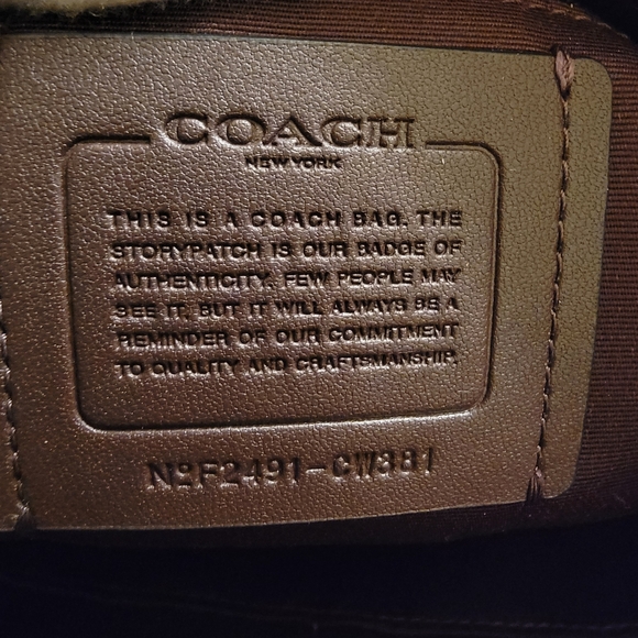 Coach Dark Brown Signature Canvas Tote with Black Leather Straps - Picture 7 of 7